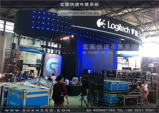 游戏展罗技展台搭建现场